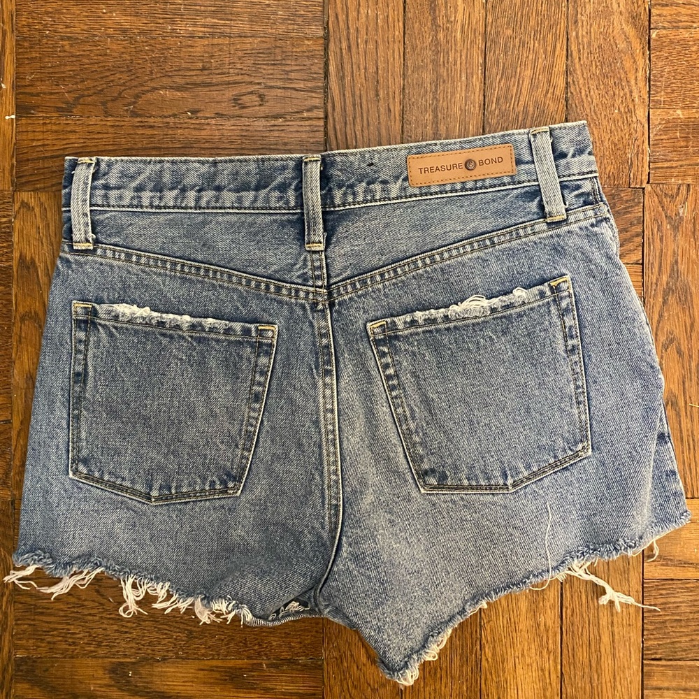 Denim high rise shorts